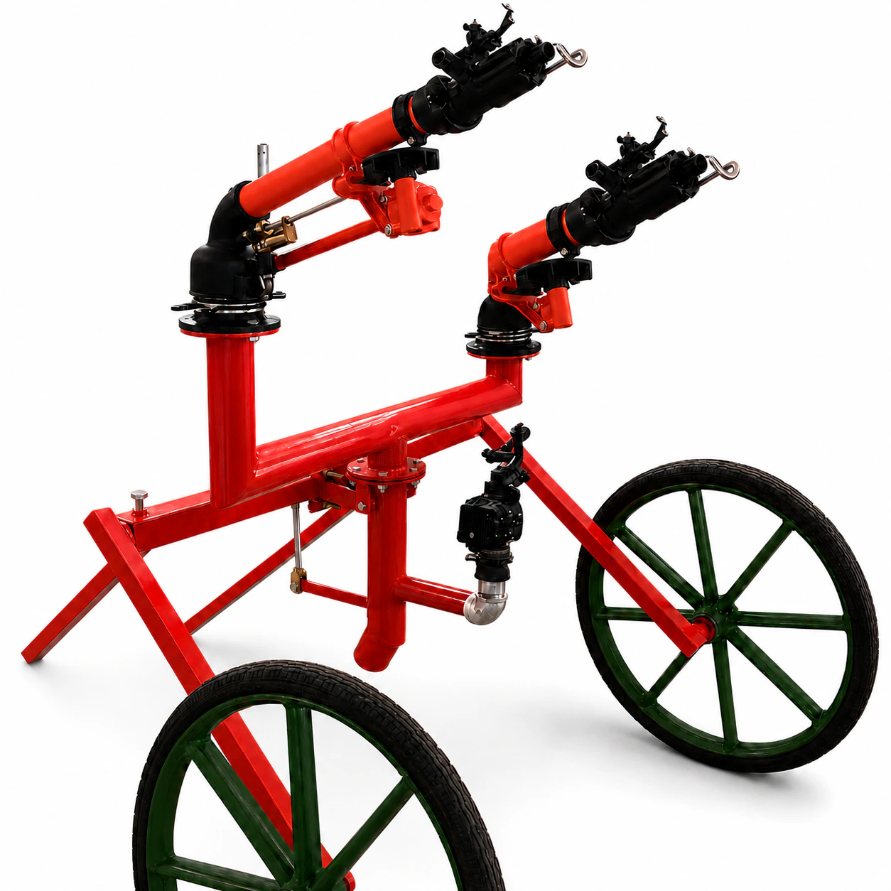 Mobile sprinkler cart irrigation sprinkler gun full view
