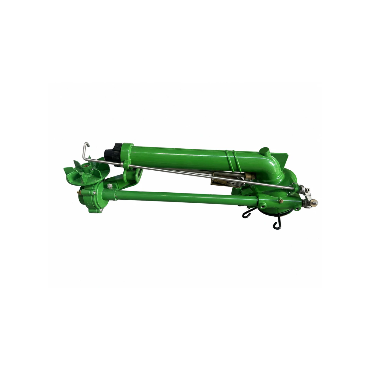FSW green turbine-drive sprinkler gun on white background