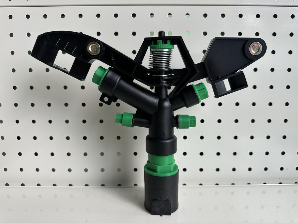 Black & Green Four-Nozzle Impact Sprinkler