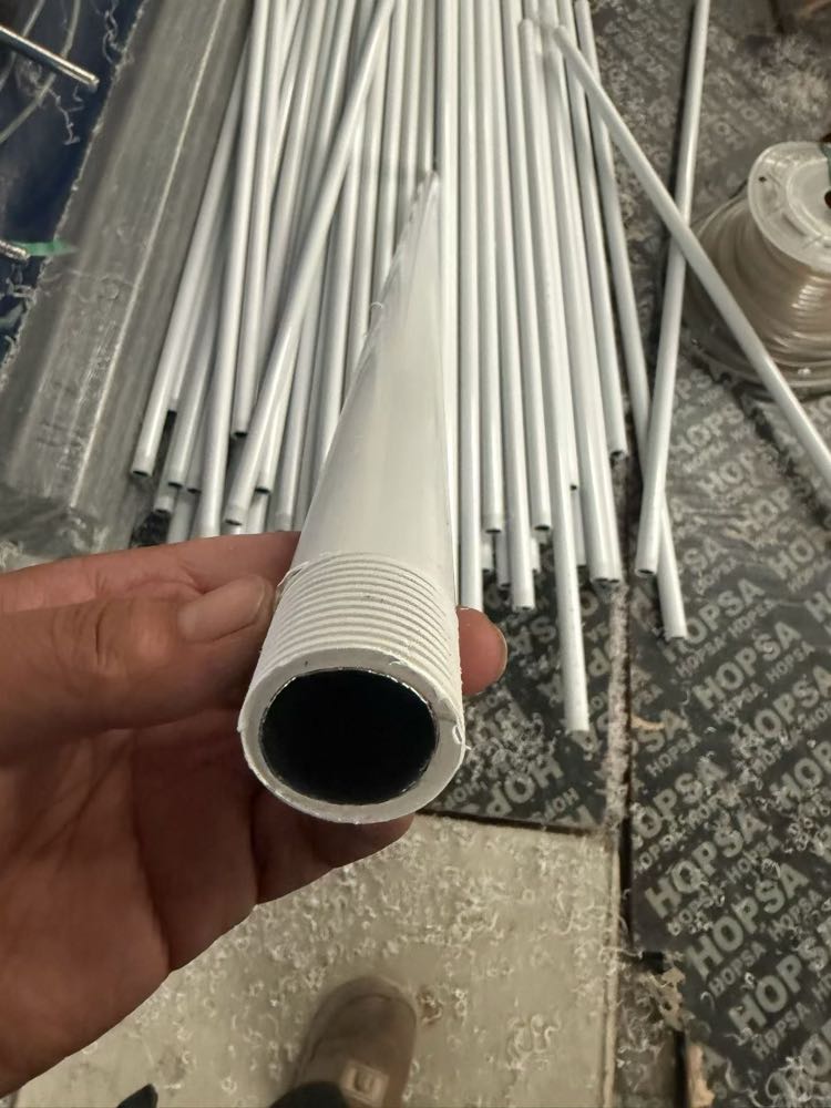 PVC-coated stainless steel sprinkler riser cross section